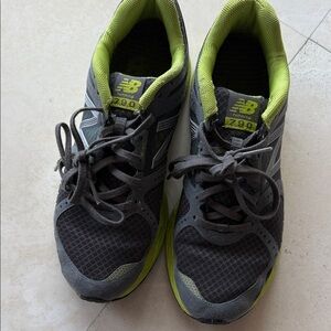New Balance Gray and Lime Athletic Shoes